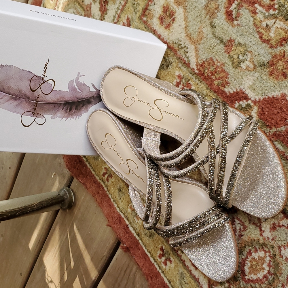 Jessica Simpson Champagne Dress Wedge  Heels Size 6 1/2 Brand New